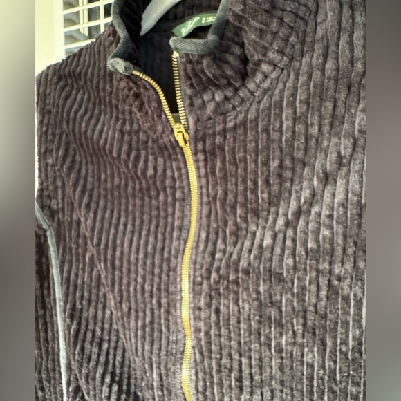 WOOLRICH Women Medium PL Black Cotton Corduroy Ribbed Full Zip Up Vest - Picture 3 of 4